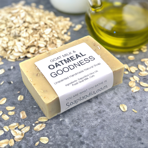Soaplandia Soap Store Goat Milk & Oatmeal Bar Soap, Unscented Dark Gray