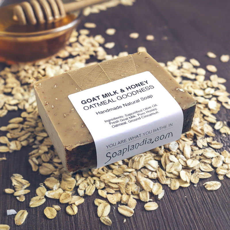 Soaplandia Soap Store Goat Milk & Honey Oatmeal Goodness Soap, Unscented Bar Soap Dim Gray