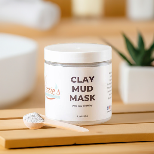 Lizzie's All-natural Products Clay Mud Mask Light Gray Clay Mud Mask,Clay Mud Mask Applicator Brush - brush only