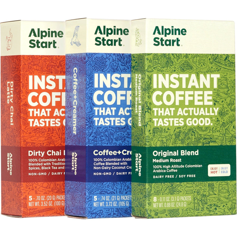 Alpine Start Grab a Bundle, Save $5 Dark Slate Gray Original Blend,Coffee + Creamer,Dirty Chai,Variety Pack