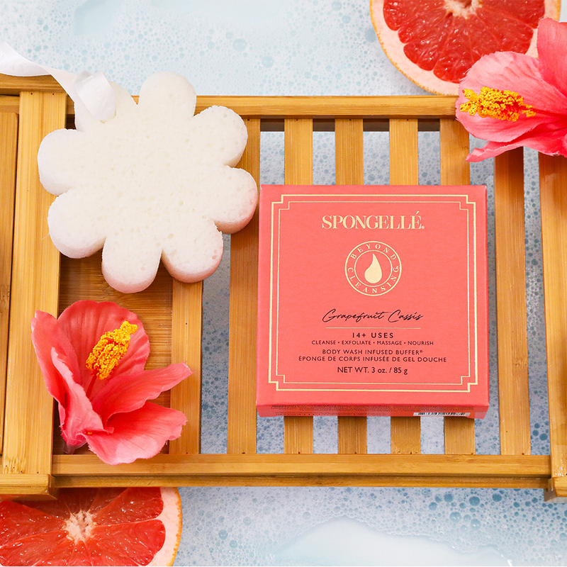 Spongellé Grapefruit Cassis | Boxed Flower Body Wash Infused Buffer Salmon