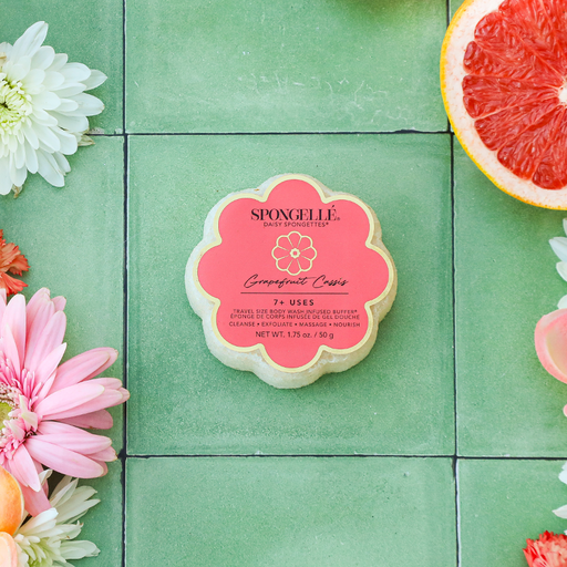 Spongellé Grapefruit Cassis | Daisy Spongette Body Wash Infused Buffer Dark Sea Green