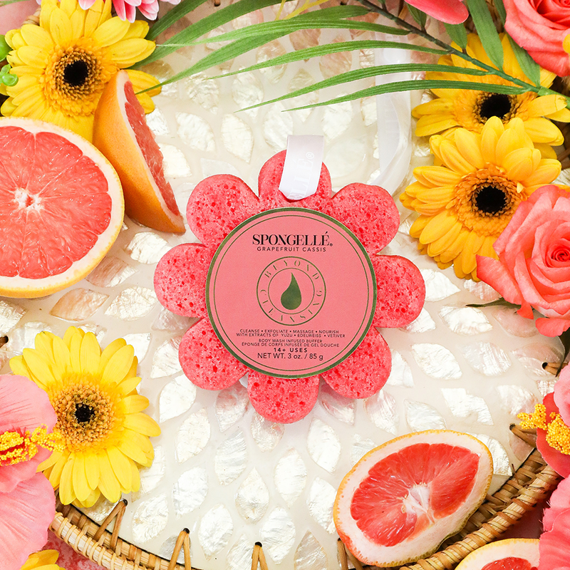 Spongellé Grapefruit Cassis | Wild Flower Body Wash Infused Buffer Wheat