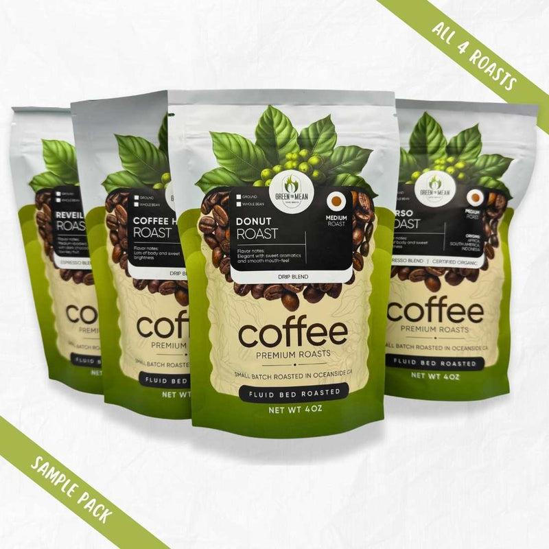 Shave Essentials Green to Mean Coffee Sampler Pack Coffee White Smoke