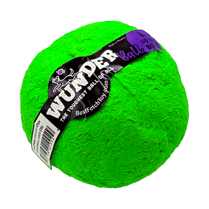 WACKYstore WUNDERball - Best Fetch Toy Black (LARGE) up to 80 lbs. / Green