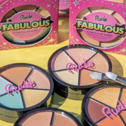 Rude Cosmetics Fabulous Concealer Wheel Concealer Rosy Brown Corrector,Light,Medium,Dark