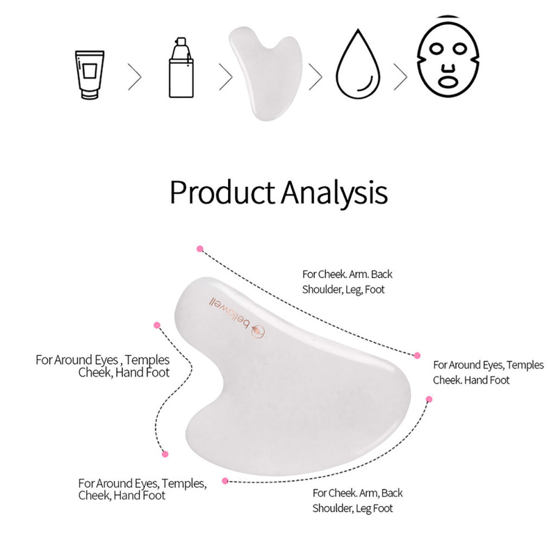 Bellawell Health Gua-sha White Jade Gua-sha White Smoke