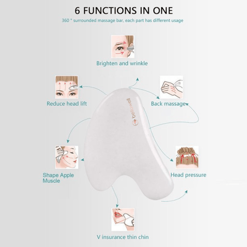 Bellawell Health Gua-sha White Jade Gua-sha Lavender