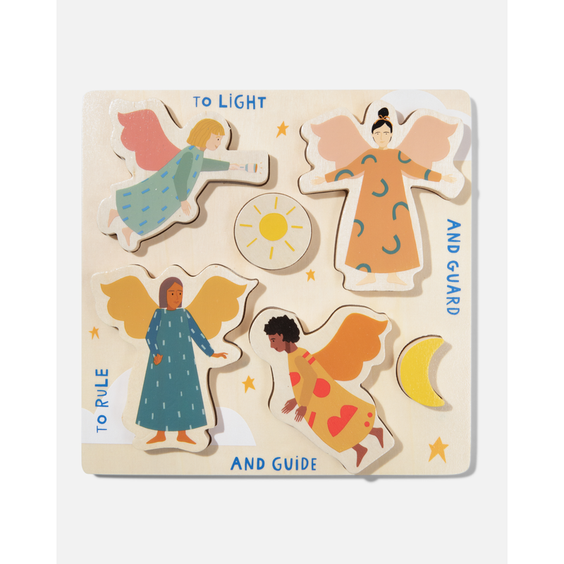 Be A Heart Guardian Angel Wooden Puzzle puzzle Light Gray