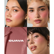 Good Weird Balmy Weather blush Maroon Ube (soft lilac pink),Dragonfruit (soft red),Mango (peachy pink),Guava (dusty rose)
