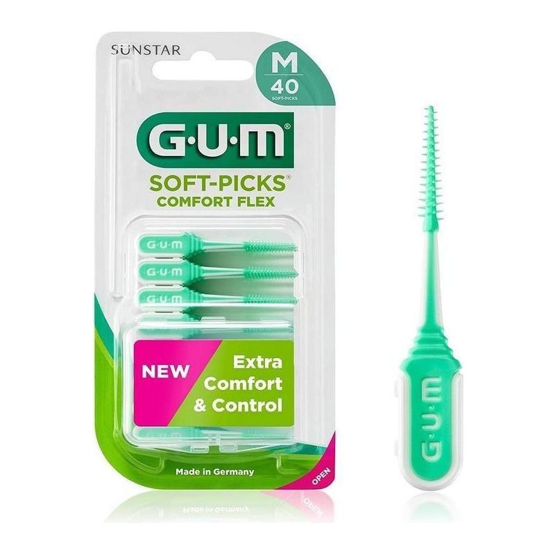 Gum GUM Cool Mint Soft-Picks Comfort Flex M 40 Dental Picks Sea Green