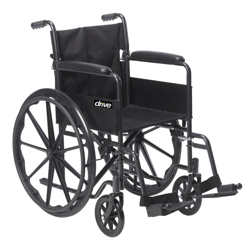 RIO Medical Supplies Silver Sport 1 Wheelchair with Full Arms and Swing away Removable Footrest White Smoke