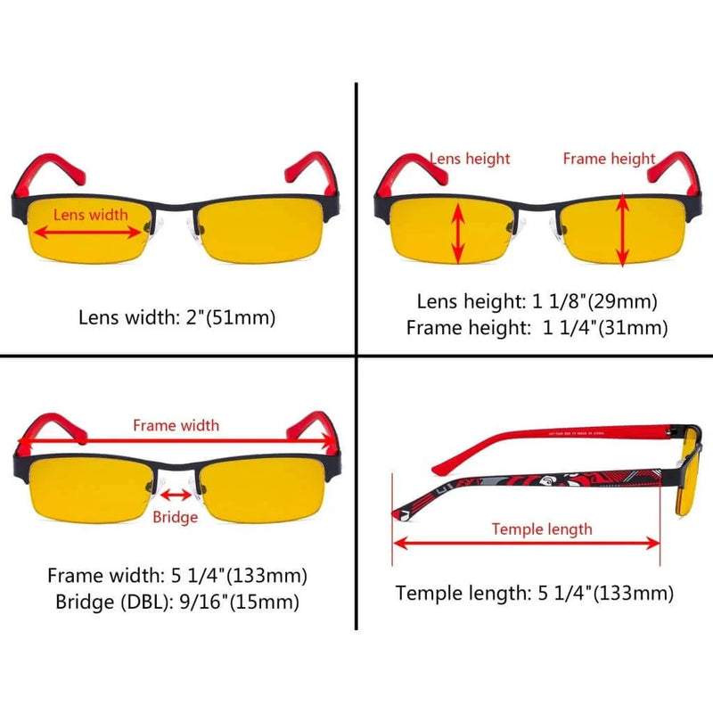 eyekeeper.com Half-rim Blue Light Blocking Eyeglasses HP17005 Eyeglasses White Smoke Black Red / without magnification,Gold Brown / without magnification,Gunmetal Grey / without magnification,Silver Blue / without magnification