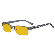 eyekeeper.com Half-rim Blue Light Blocking Eyeglasses HP17005 Eyeglasses White Smoke Gunmetal Grey / without magnification
