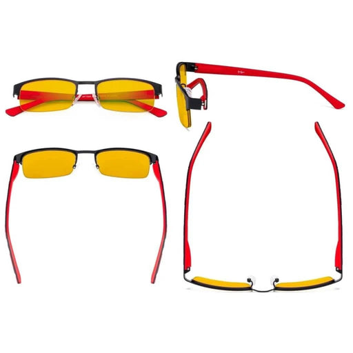 eyekeeper.com Half-rim Blue Light Blocking Eyeglasses HP17005 Eyeglasses White Smoke Black Red / without magnification,Gold Brown / without magnification,Gunmetal Grey / without magnification,Silver Blue / without magnification