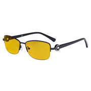 eyekeeper.com Half-rim Blue Light Blocking Eyeglasses LX19008-BB90 Eyeglasses White Smoke Black / without magnification
