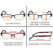 eyekeeper.com Half-rim Blue Light Filter Eyeglasses LX19003-BB40 Eyeglasses Beige Black Gold / without magnification,Black Gunmetal / without magnification,Red / without magnification