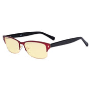 eyekeeper.com Half Rim Blue Light Blocking Eyeglasses LX19003-BB60 Eyeglasses Bisque Red / without magnification