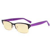 eyekeeper.com Half Rim Blue Light Blocking Eyeglasses LX19003-BB60 Eyeglasses White Smoke Black Gold / without magnification