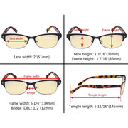 eyekeeper.com Half Rim Blue Light Blocking Eyeglasses LX19003-BB60 Eyeglasses Dark Slate Gray Black Gold / without magnification,Black Gunmetal / without magnification,Red / without magnification