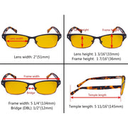 eyekeeper.com Half Rim Blue Light Blocking Eyeglasses LX19003-BB90 Eyeglasses Goldenrod Black Gold / without magnification,Black Gunmetal / without magnification,Red / without magnification
