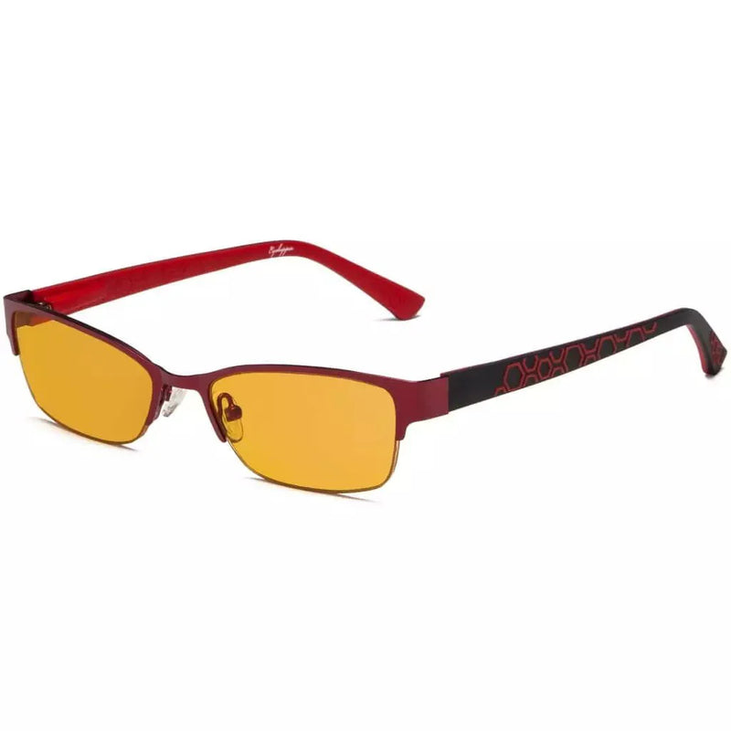 eyekeeper.com Half-rim Blue Light Blocking Reading Glasses LX17006-BB98 Eyeglasses White Smoke Red / without magnification,Red / +0.50,Red / +0.75,Red / +1.00,Red / +1.25,Red / +1.75