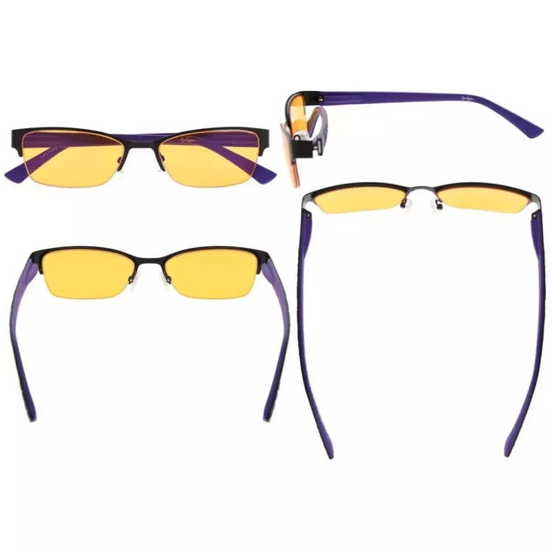 eyekeeper.com Half-rim Blue Light Blocking Reading Glasses LX17006-BB98 Eyeglasses White Smoke Black Purple / +0.50,Black Purple / +0.75,Black Purple / +1.00,Black Purple / +1.25,Blue / +0.50,Blue / +0.75,Blue / +1.00,Blue / +1.25,Gunmetal Grey / without magnification,Gunmetal Grey / +0.50,Gunmetal Grey / +0.75,Gunmetal Grey / +1.00,Gunmetal Grey /