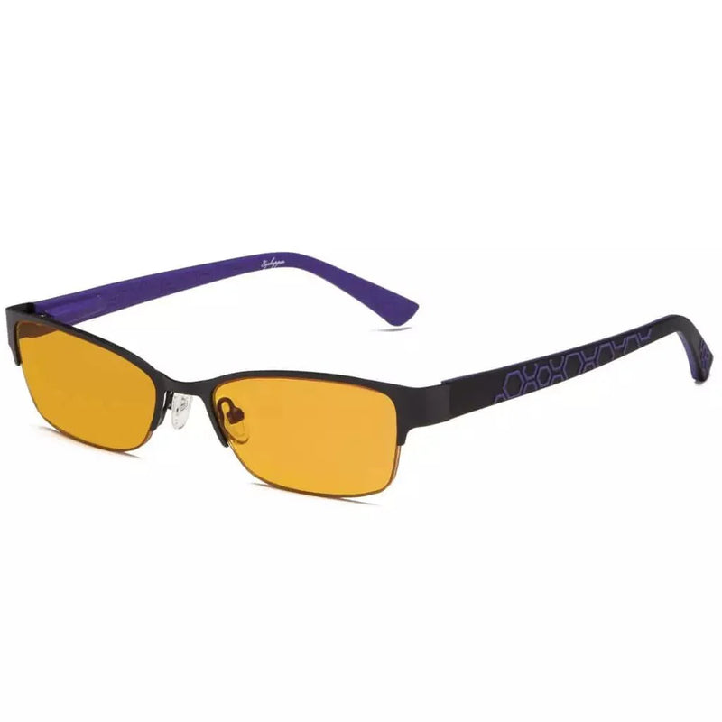 eyekeeper.com Half-rim Blue Light Blocking Reading Glasses LX17006-BB98 Eyeglasses White Smoke Black Purple / +0.50,Black Purple / +0.75,Black Purple / +1.00,Black Purple / +1.25