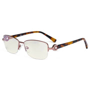 eyekeeper.com Half-rim Blue Light Filter Eyeglasses LX19008-BB40 Eyeglasses White Smoke Red / without magnification