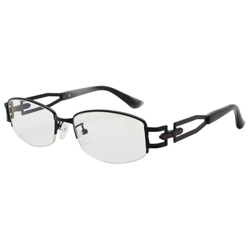 eyekeeper.com Half-rim Blue Light Filter Titanium Metal Eyeglasses 003B Eyeglasses White Smoke Black / without magnification,Gunmetal / without magnification