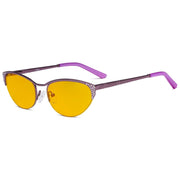 eyekeeper.com Half-rim Cat-eye Blue Light Blocking Eyeglasses HP17002 Eyeglasses Orange Purple / without magnification