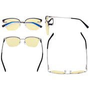 eyekeeper.com Half-rim Blue Light Blocking Eyeglasses Yellow Tinted Lenses LX19028-BB60 Eyeglasses Wheat Black / without magnification,Blue / without magnification,Red / without magnification
