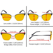 eyekeeper.com Half-rim Blue Light Blocking Eyeglasses Amber Tinted Lenses LX19028-BB90 Eyeglasses Black Black / without magnification,Blue / without magnification,Red / without magnification