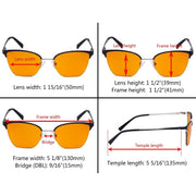 eyekeeper.com Half-rim Blue Light Blocking Eyeglasses Orange Tinted Lenses LX19028-BB98 Eyeglasses Dark Orange Black / without magnification,Blue / without magnification,Red / without magnification