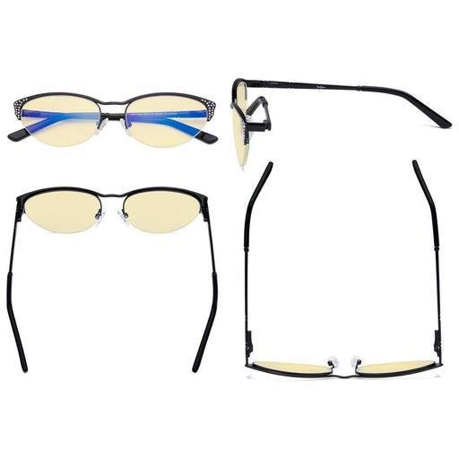 eyekeeper.com Stylish Cat-eye Blue Light Blocking Eyeglasses TM17002 Eyeglasses Light Gray Black / without magnification,Blue / without magnification,Gold / without magnification,Purple / without magnification,Red / without magnification