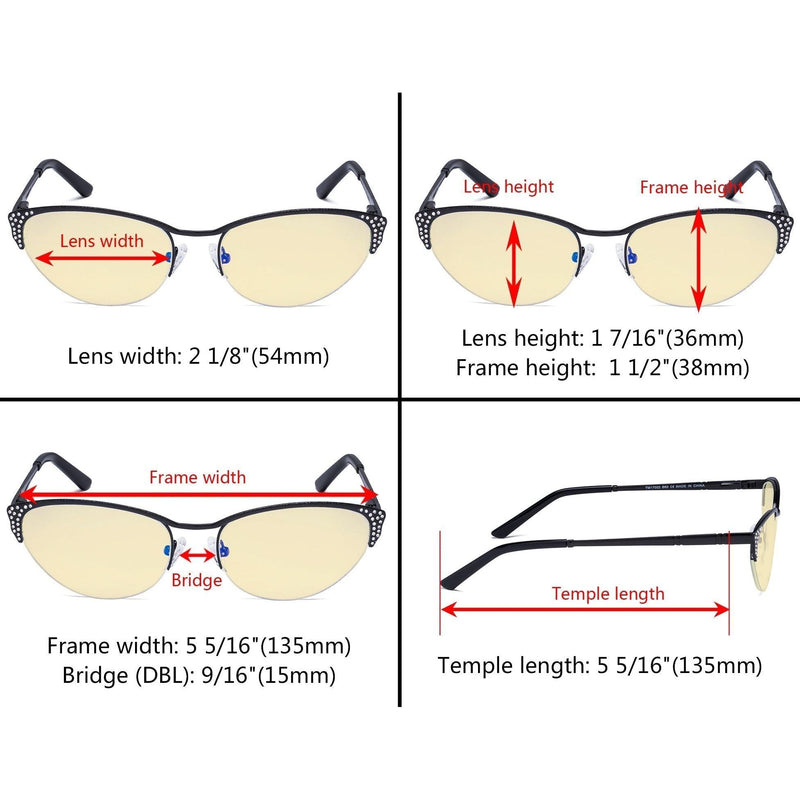 eyekeeper.com Stylish Cat-eye Blue Light Blocking Eyeglasses TM17002 Eyeglasses Dark Slate Gray Black / without magnification,Blue / without magnification,Gold / without magnification,Purple / without magnification,Red / without magnification
