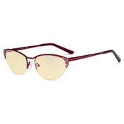 eyekeeper.com Stylish Cat-eye Blue Light Blocking Eyeglasses TM17002 Eyeglasses Saddle Brown Red / without magnification