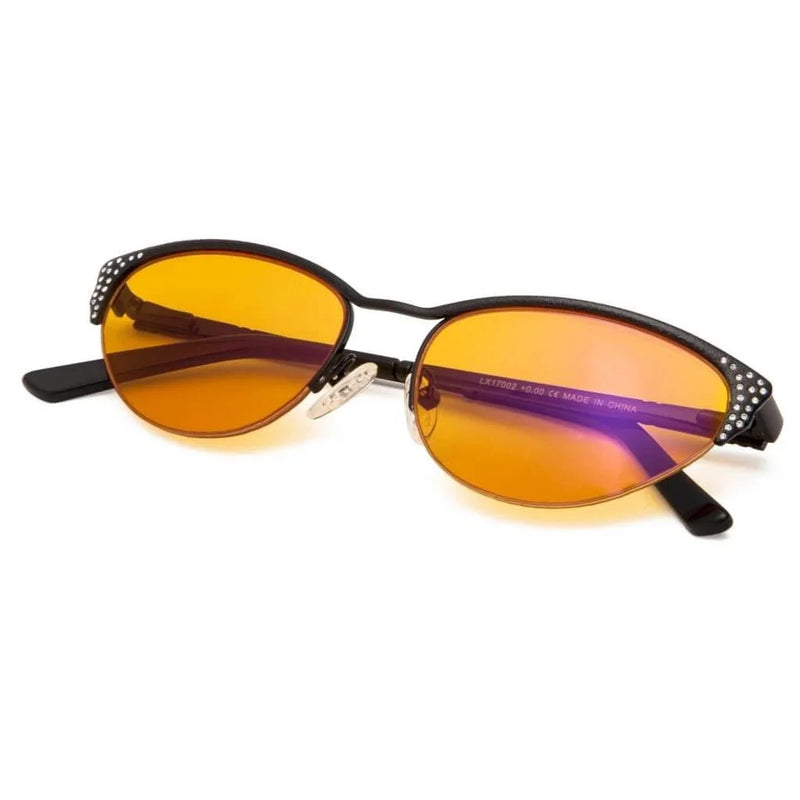 eyekeeper.com Half-rim Cat-eye Blue Light Blocking Readers 4-LX17002 Eyeglasses White Smoke Blue / without magnification,Gold / without magnification,Purple / +0.50,Purple / +1.50,Red / without magnification
