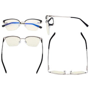 eyekeeper.com Blue Light Filter Glasses Half-rim Stylish Style LX19028-BB40 Eyeglasses Dark Slate Gray Black / without magnification,Blue / without magnification,Red / without magnification