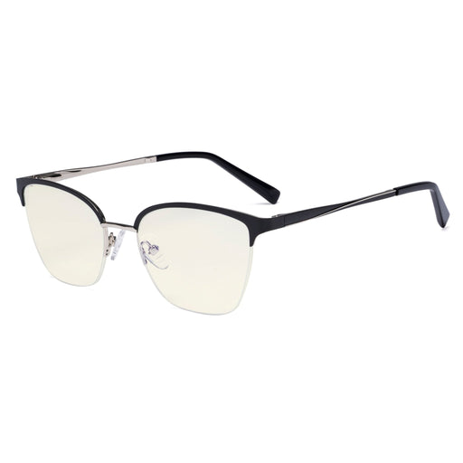 eyekeeper.com Blue Light Filter Glasses Half-rim Stylish Style LX19028-BB40 Eyeglasses White Smoke Black / without magnification