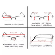 eyekeeper.com Half-rim Classic Rectangle Reading Glasses R1708 Eyeglasses White Smoke Black / +0.50,Black / +0.75,Black / +1.00,Black / +2.00