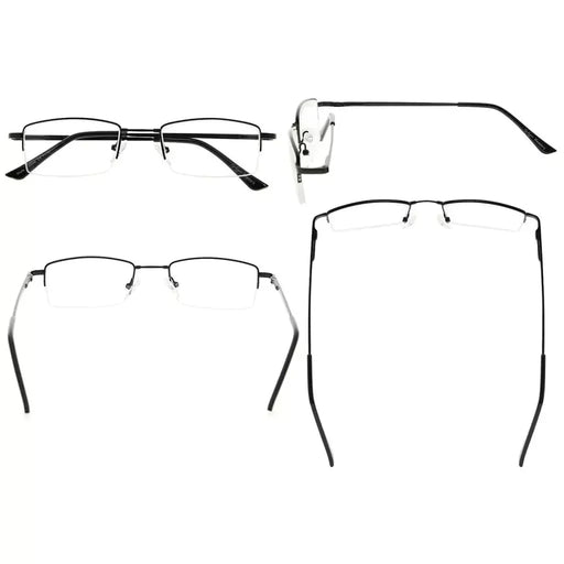 eyekeeper.com Half-rim Classic Rectangle Reading Glasses R1708 Eyeglasses White Smoke Black / +0.50,Black / +0.75,Black / +1.00,Black / +2.00