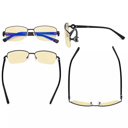 eyekeeper.com Half-rim Crystal Blue Light Blocking Eyeglasses LX19008-BB60 Eyeglasses White Smoke Black / without magnification,Pink / without magnification,Red / without magnification