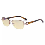 eyekeeper.com Half-rim Crystal Blue Light Blocking Eyeglasses LX19008-BB60 Eyeglasses White Smoke Pink / without magnification