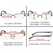 eyekeeper.com Half-rim Crystal Blue Light Blocking Eyeglasses LX19008-BB60 Eyeglasses White Smoke Black / without magnification,Pink / without magnification,Red / without magnification