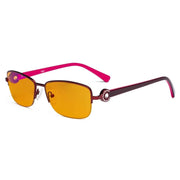 eyekeeper.com Half-rim Crystal Blue Light Blocking Eyeglasses LX19008-BB98 Eyeglasses White Smoke Red / without magnification