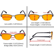 eyekeeper.com Half-rim Crystal Blue Light Blocking Eyeglasses LX19008-BB98 Eyeglasses White Smoke Black / without magnification,Pink / without magnification,Red / without magnification