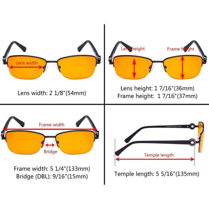 eyekeeper.com Half-rim Crystal Blue Light Blocking Eyeglasses LX19008-BB98 Eyeglasses White Smoke Black / without magnification,Pink / without magnification,Red / without magnification
