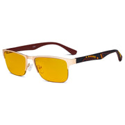 eyekeeper.com Semi-rimless Metal Blue Light Blocking Eyeglasses HP17003 Eyeglasses Goldenrod Gold / without magnification