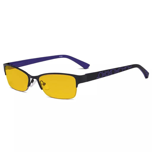 eyekeeper.com Half-rim Metal Blue Light Blocking Eyeglasses HP17006 Eyeglasses White Smoke Black Purple,Blue,Gunmetal Grey,Red